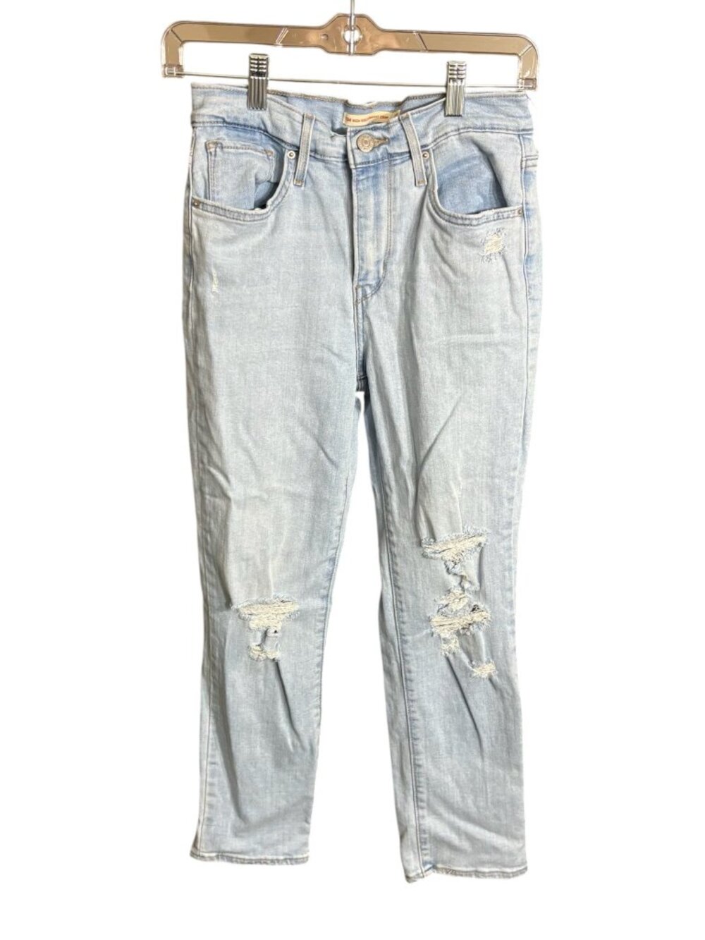 Levi's 724 High Rise Straight Crop Jeans Light Wash Size 27
